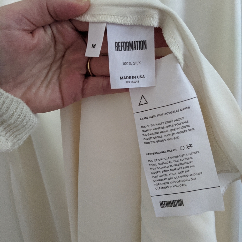 Reformation Cabot Ivory Maxi Wedding Gown M - Picture 11 of 11